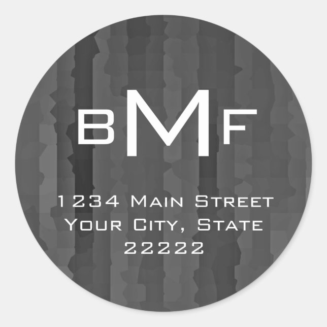 Sticker Rond Barre Mitzvah Gris Charcoal Techno Streaks (Devant)