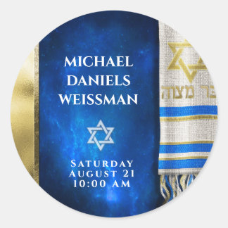 Sticker Rond Barre Mitzvah Prière Shawl