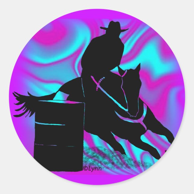 Sticker Rond Barrel Racer 203 (Devant)