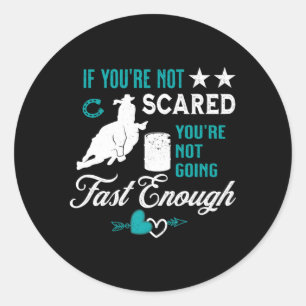 Sticker Rond Barrel Racer Barrel Racer Cheval Western Rodeo Vac