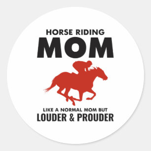Sticker Rond Barrel Racer Rodéo Course Cheval équitation Maman