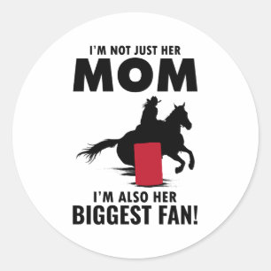 Sticker Rond Barrel Racer Rodéo Course Cheval équitation Maman
