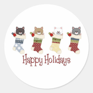 Sticker Rond Bas de chat de Noël
