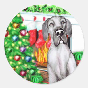 Sticker Rond Bas UC noir de great dane