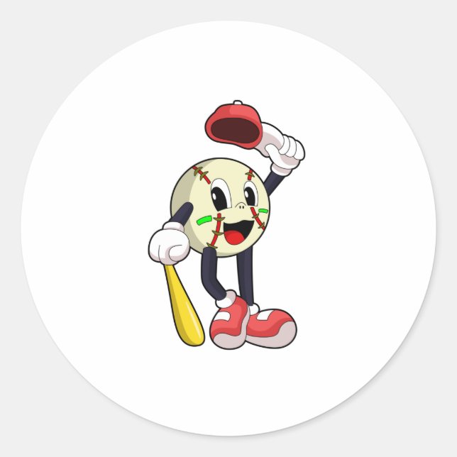 Sticker Rond Base-ball avec base-ball (Devant)