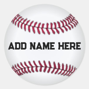 STICKER ROND BASE-BALL AVEC NOM PERSONNALISÉ
