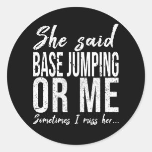 Sticker Rond BASE Jumping un cadeau sportif amusant