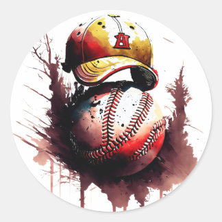 Sticker Rond Baseball