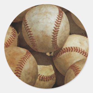 Sticker Rond Baseball