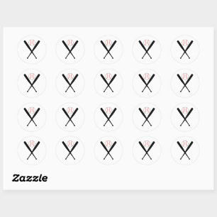 Sticker Rond Baseball