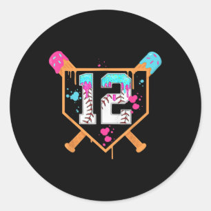 Sticker Rond Baseball 12e anniversaire garçon glace goutte 12 a