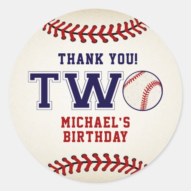 Sticker Rond Baseball 2e anniversaire (Devant)