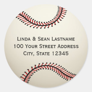 Sticker Rond Baseball avec adresse