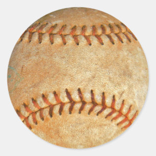 Sticker Rond Baseball Blanc Vintage couture rouge