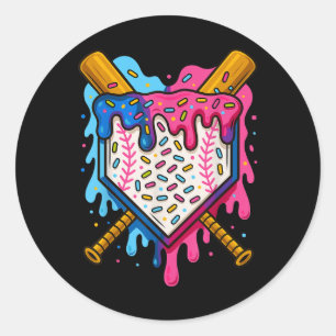 Sticker Rond Baseball Boys Ice Cream Driam Baseball