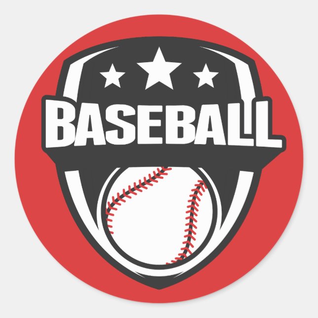 Sticker Rond Baseball couleur personnalisé (Devant)