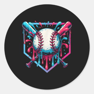 Sticker Rond Baseball Driving Ice Cream Driam Jeunes Garçons Ba