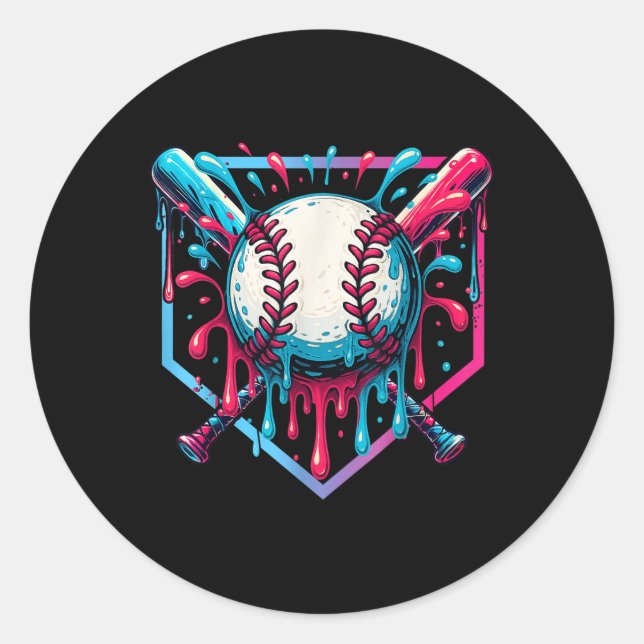 Sticker Rond Baseball Driving Ice Cream Driam Jeunes Garçons Ba (Devant)