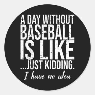 Sticker Rond Baseball drôle idée cadeau sportif