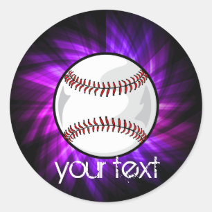 Sticker Rond Baseball en peluche; softball