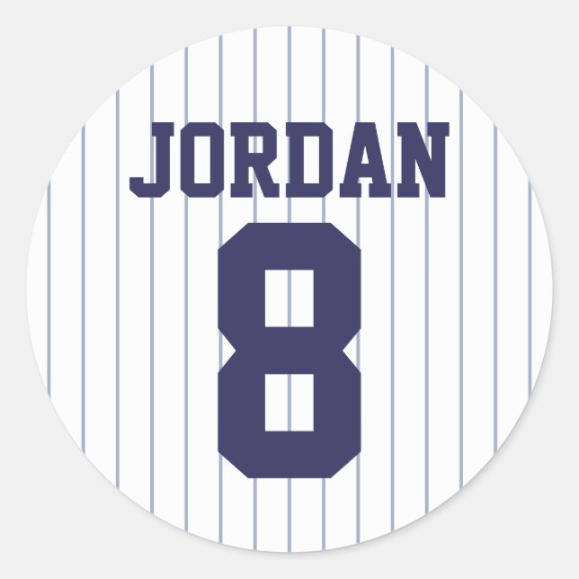 Sticker Rond Baseball Jersey - Sports Thème Anniversaire (Devant)