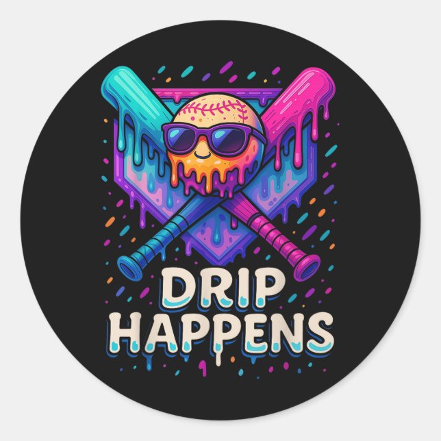 Sticker Rond Baseball Lifestyle 101 Vêtements Jeune Baseball Dr (Devant)