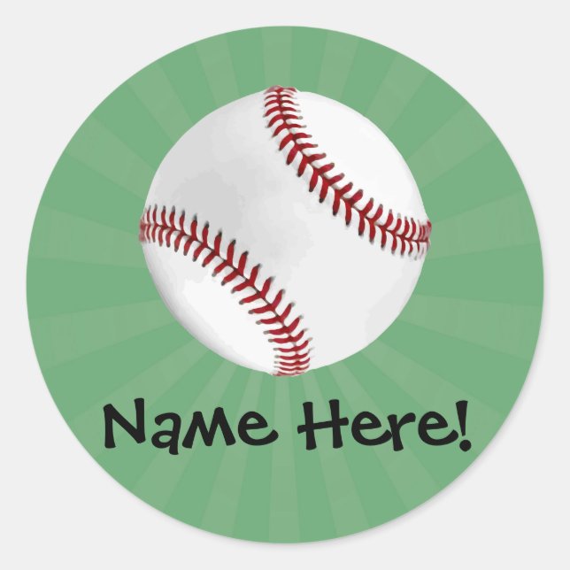 Sticker Rond Baseball personnalisé sur Garçons verts (Devant)