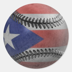 Sticker Rond Baseball portoricain