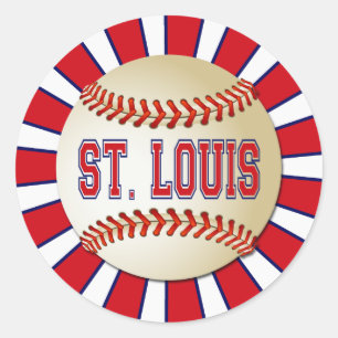 STICKER ROND BASEBALL RETRO ST LOUIS
