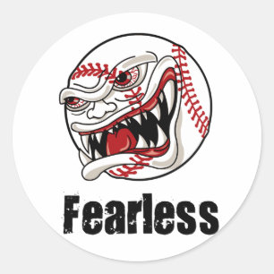 Sticker Rond Baseball sans peur