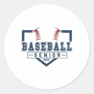 Sticker Rond Baseball Senior Night Baseball Senior 2025 Graduat