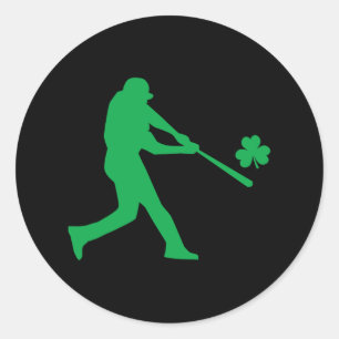 Sticker Rond Baseball shamrock St Patrick's Day Dons d'ados pou