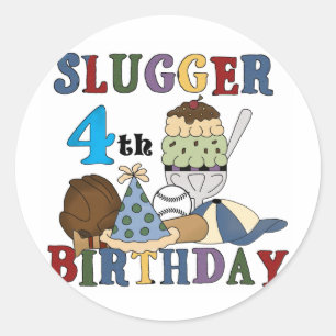 Sticker Rond Baseball Slugger 4e anniversaire