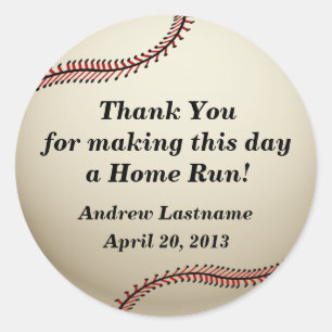 Sticker Rond Baseball vintage