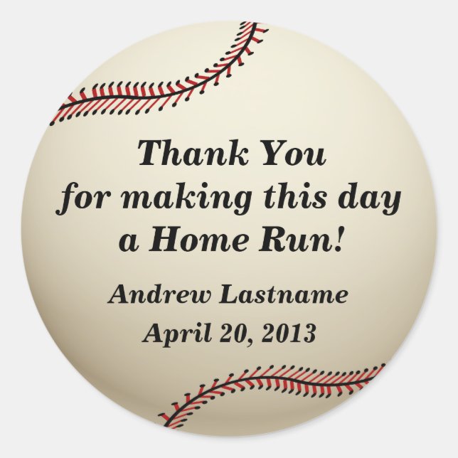Sticker Rond Baseball vintage (Devant)