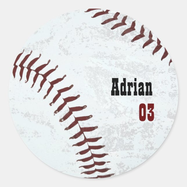 Sticker Rond baseball vintage (Devant)