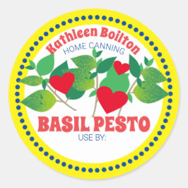 Sticker Rond Basil pesto coeur maison italienne en conserve