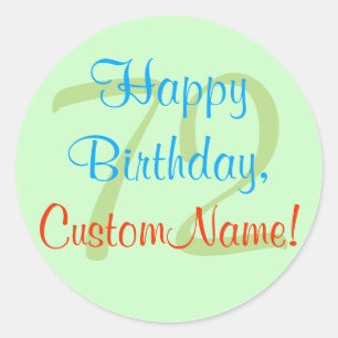 Sticker Rond Basique 72e anniversaire