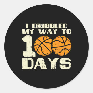 Sticker Rond Basket-ball 100 jours 100e école B