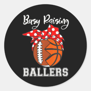 Sticker Rond Basket-ball de football amusant