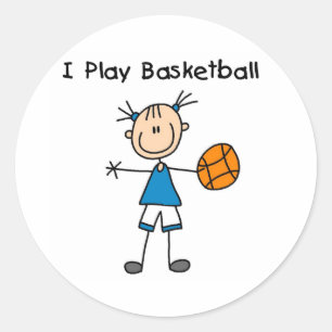 Sticker Rond Basket-ball de jeu de la fille I