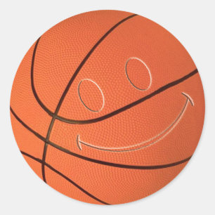 STICKER ROND BASKET-BALL DE VISAGE