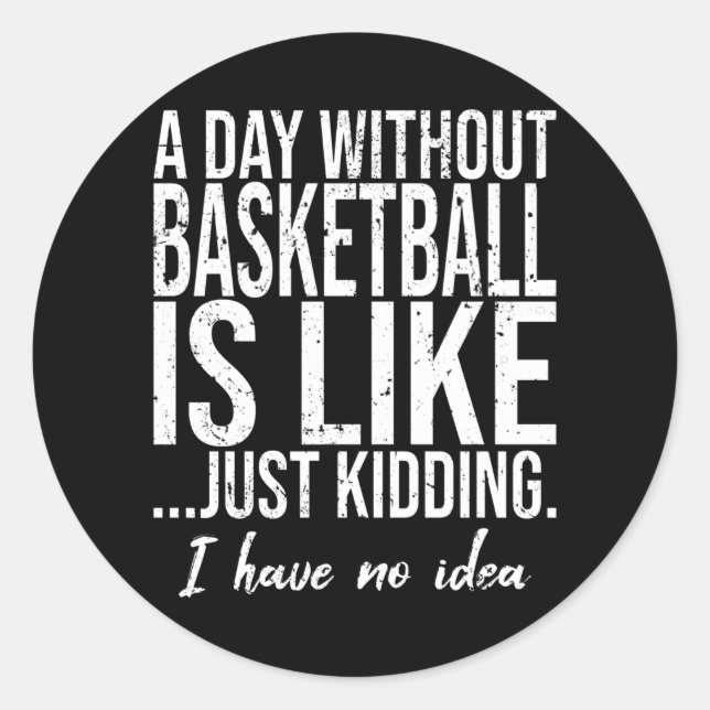 Sticker Rond Basket-ball drôle cadeau sport (Devant)