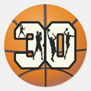 Sticker Rond Basket-ball du numéro 30