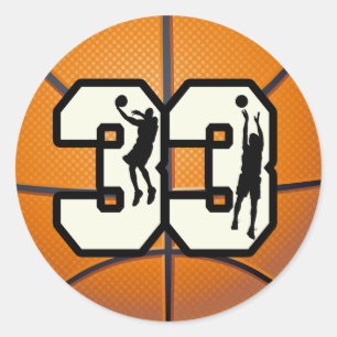 Sticker Rond Basket-ball du numéro 33