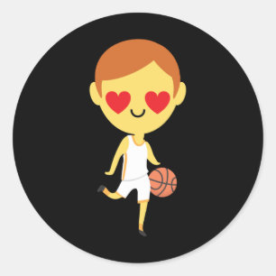 Sticker Rond Basket-ball Emoji