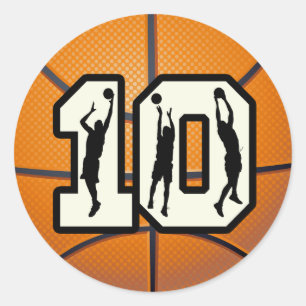 Sticker Rond Basket-ball et joueurs du numéro 10