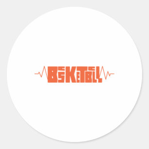 Sticker Rond Basket-ball Heartbeat 9
