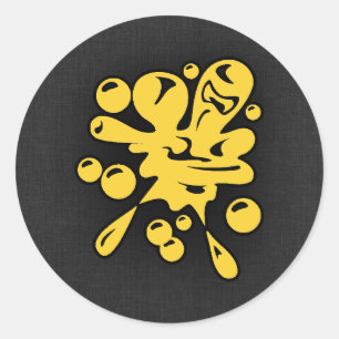 Sticker Rond Basket-ball jaune ambre