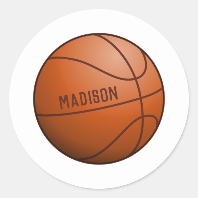 Sticker Rond Basket-ball Nom personnalisé (Devant)